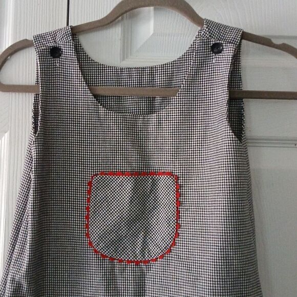 Strasburg Houndstooth reversible Halloween , red trim pocket dress Sz 6 NWOT - Picture 6 of 8